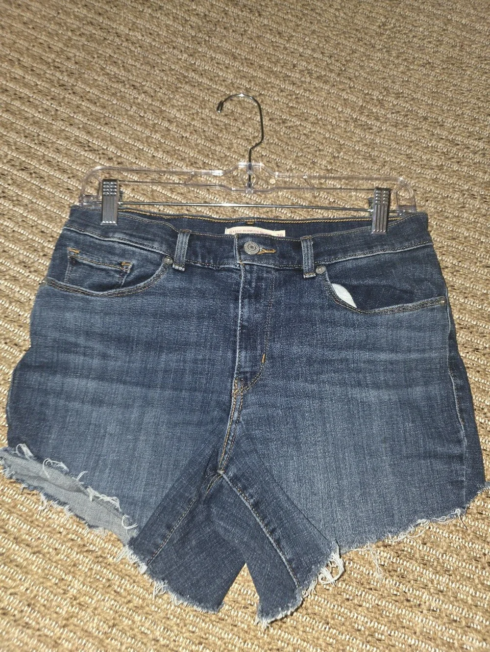 Levis Shorts Womens 28 Blue Denim Classic Bermuda Shorts